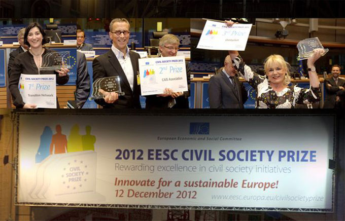 Livstycket tar emot 2012 EESC Civil Society Prize i Bryssel